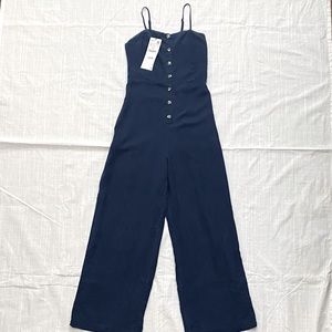 Zara, Sleeveless Wideleg Jumpsuit, Navy, S